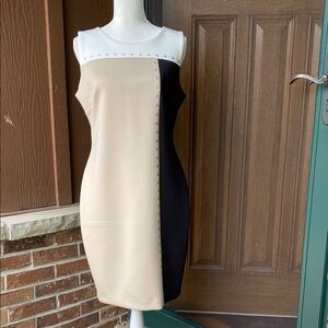Tommy Hilfiger Cream Sheath Mini Dress Square Neck Sleeveless